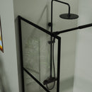 Shower Screen Door Walk In Wet Room, 3 Panel Style - Black by HouseOfZazla