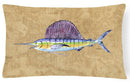 Swordfish Decorative Throw Pillow 12x16 Indoor Outdoor Accent Cushion, Fabric Cover with Insert for Sofa, Bed, Porch & Living Room
