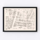 Vintage Map of Albany, NY Business Section 1947