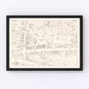 Vintage Map of Amsterdam, NY Business Section 1947