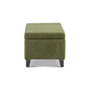 Storage Ottoman with Flip-Top Lid, Easy Assembly, Boucle Fabric & Rubber Wood Legs by HouseOfZazla