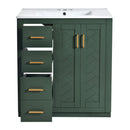 Ceramic Sink Combo, Freestanding Vanity Set With 3 Drawers & Soft Closing Doors by HouseOfZazla