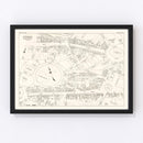 Vintage Map of Annapolis, MD Business Section 1947