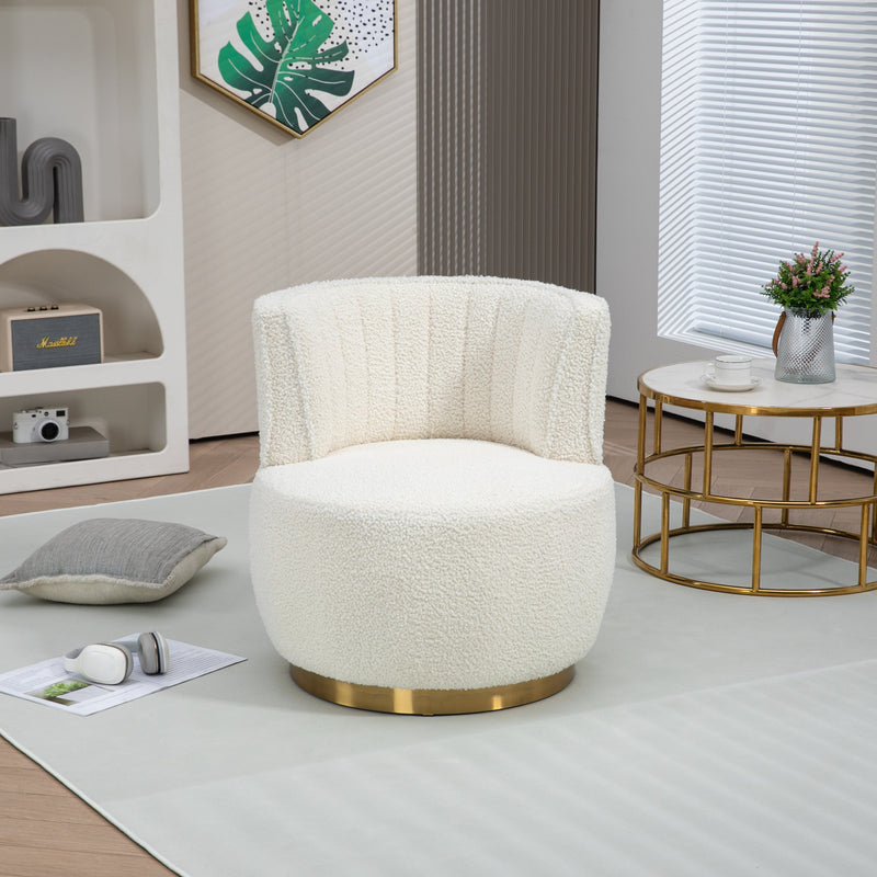 360 Degree Swivel Cuddle Barrel Accent Sofa Chairs, Round Armchairs with Wide Upholstered, Fluffy Velvet Fabric Chair for Living Room, Bedroom, Office, Waiting Rooms