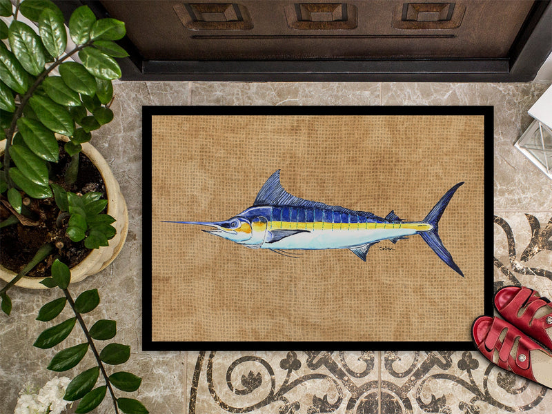 Blue Marlin Doormat - 24x36 Decorative Floor Mat – Indoor/Outdoor Rug