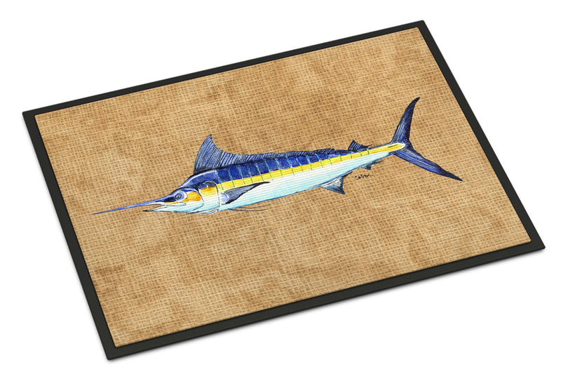Blue Marlin Doormat - 24x36 Decorative Floor Mat – Indoor/Outdoor Rug