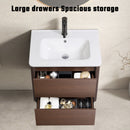 Wall Mounted Bathroom Vanity With Soft Close Drawer - Black Brown by HouseOfZazla