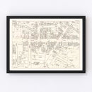 Vintage Map of Auburn, NY Business Section 1947