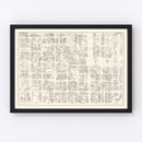 Vintage Map of Baltimore, MD Business Section 1947