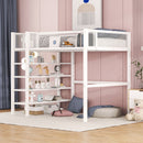 Loft Bed With 4 Tier Shelves And Storage by Unique Piece Furniture