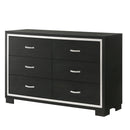 6 Drawer Dresser With Handles Bedroom Furniture - Black by HouseOfZazla