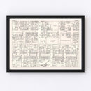 Vintage Map of Bayonne, NJ Business Section 1947