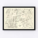 Vintage Map of Binghamton, NY Business Section 1947