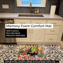 Gumbo and Potato Salad Memory Foam Kitchen Mat Machine Washable Anti-Fatigue Cushion Comfort Bath or Kitchen Rug