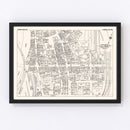 Vintage Map of Cumberland, MD Business Section 1947