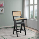 Keira - Bar Stool (Set of 2) - Black / Rattan by HouseOfZazla