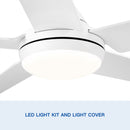 48 In Intergrated LED Ceiling Fan with White ABS Blade