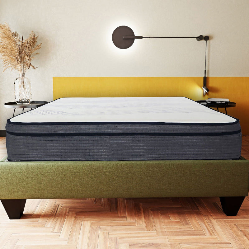 Hybrid Plush Foam Mattress, Soft Polyester Knit Cover, Multi Layer Foam Mattress - White / Gray - King, photo 6 of 7