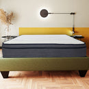 Hybrid Plush Foam Mattress, Soft Polyester Knit Cover, Multi Layer Foam Mattress - White / Gray - King