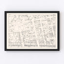 Vintage Map of Elmira, NJ Business Section 1947