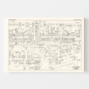 Vintage Map of Hackensack, NJ Business Section 1947