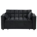 55.3" 4-1 Multi-functional Sofa Bed with Cup Holder and USB Port for Living Room or Apartments Black