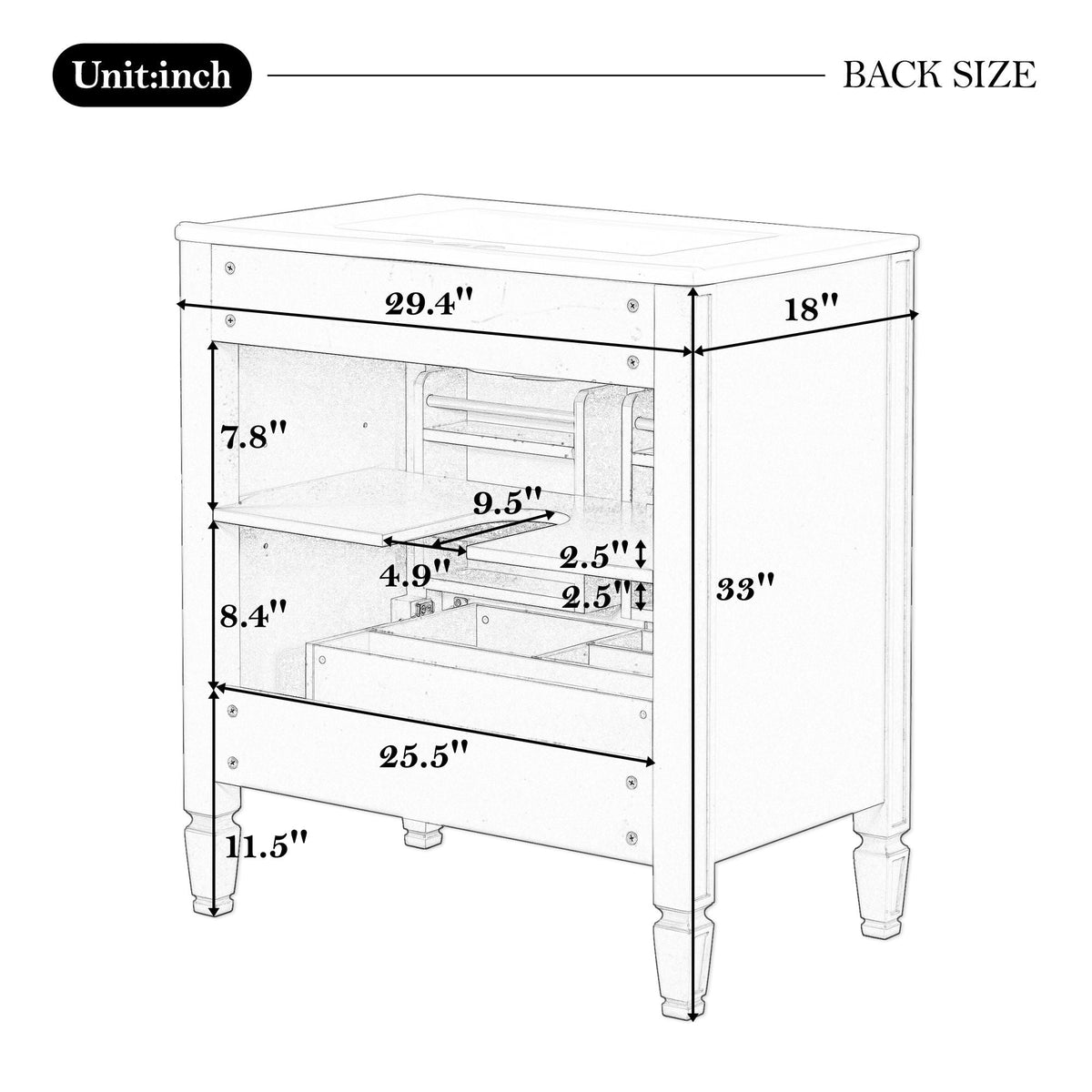 Double Sink Bathroom Vanity Set with Wall Mount Mirror Cabinet, photo 32 of 40