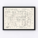 Vintage Map of Hagerstown, MD Business Section 1947