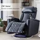 270° Power Swivel Recliner Home Theater Chair With Hidden Arm Storage, LED Light, Cup Holder, And Tray Table by HouseOfZazla