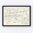Vintage Map of Irvington, NJ Business Section 1947