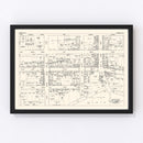 Vintage Map of Ithaca, NY Business Section 1947