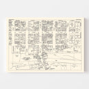 Vintage Map of Jamestown, NY Business Section 1947