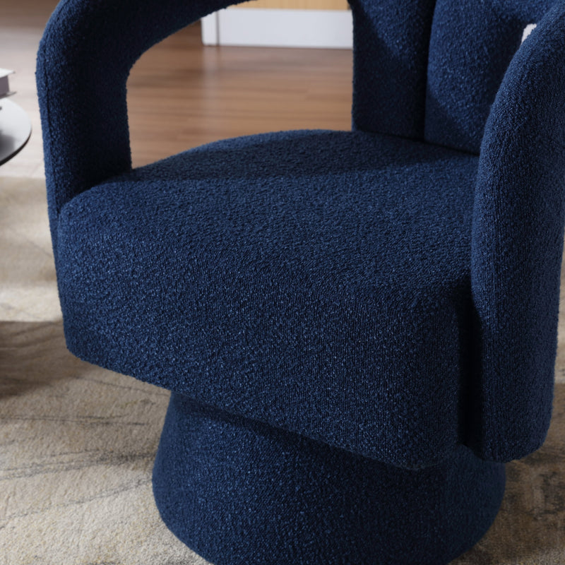360 Degree Swivel Cuddle Barrel Accent Chairs, Round Armchairs with Wide Upholstered, Fluffy Fabric Chair for Living Room, Bedroom, Office, Waiting Rooms