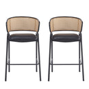 Ethan Indoor Metal Upholstered Barstool Set of 2