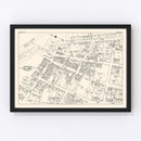 Vintage Map of Kingston, NY Business Section 1947
