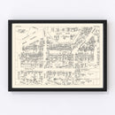Vintage Map of Lockport, NY Business Section 1947