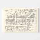 Vintage Map of Lockport, NY Business Section 1947