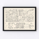 Vintage Map of Newark, NJ Business Section 1947