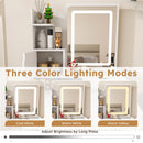 LED Vanity Mirror With Stool, 2 Drawers & 5 Storage Cabinets, Adjustable Lighting Mdf Dressing Table For Bedroom - White by Unique Piece Furniture