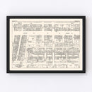 Vintage Map of Newburgh, NY Business Section 1947