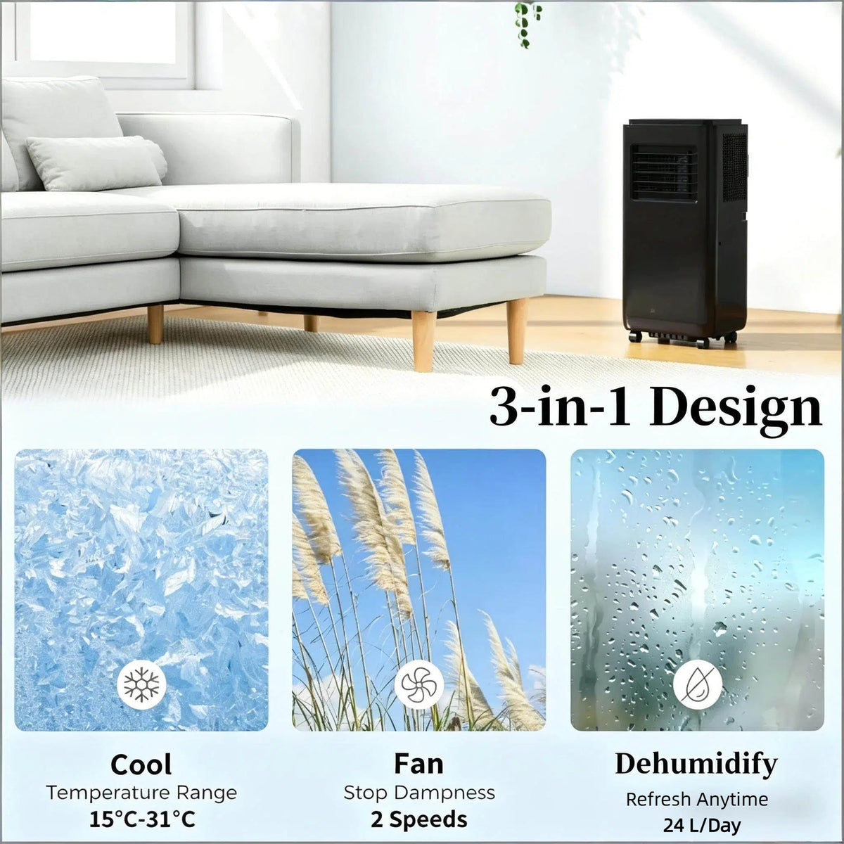 Air Conditioner with Five Modes, Portable Air Conditioner, photo 3 of 8