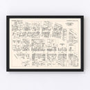 Vintage Map of Niagara Falls, NY Business Section 1947