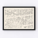 Vintage Map of Passaic, NJ Business Section 1947