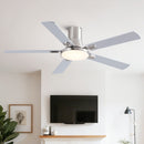 Flush Mount Ceiling Fans With LED Light And Remote Control, 5 Blades by HouseOfZazla