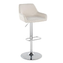 Daniella - Contemporary Adjustable Barstool With Swivel With Rounded Rectangle Footrest (Set of 2) by HouseOfZazla