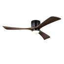 52" Flush Mount Solid Wood Blades Ceiling Fan with Lights Remote Control by HouseOfZazla