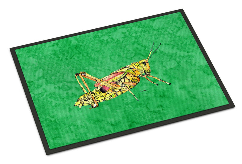 Grasshopper on Green Indoor or Outdoor Mat 18x27 Doormat