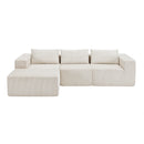 107" Compressed Sectional Sofa (Beige) by HouseOfZazla