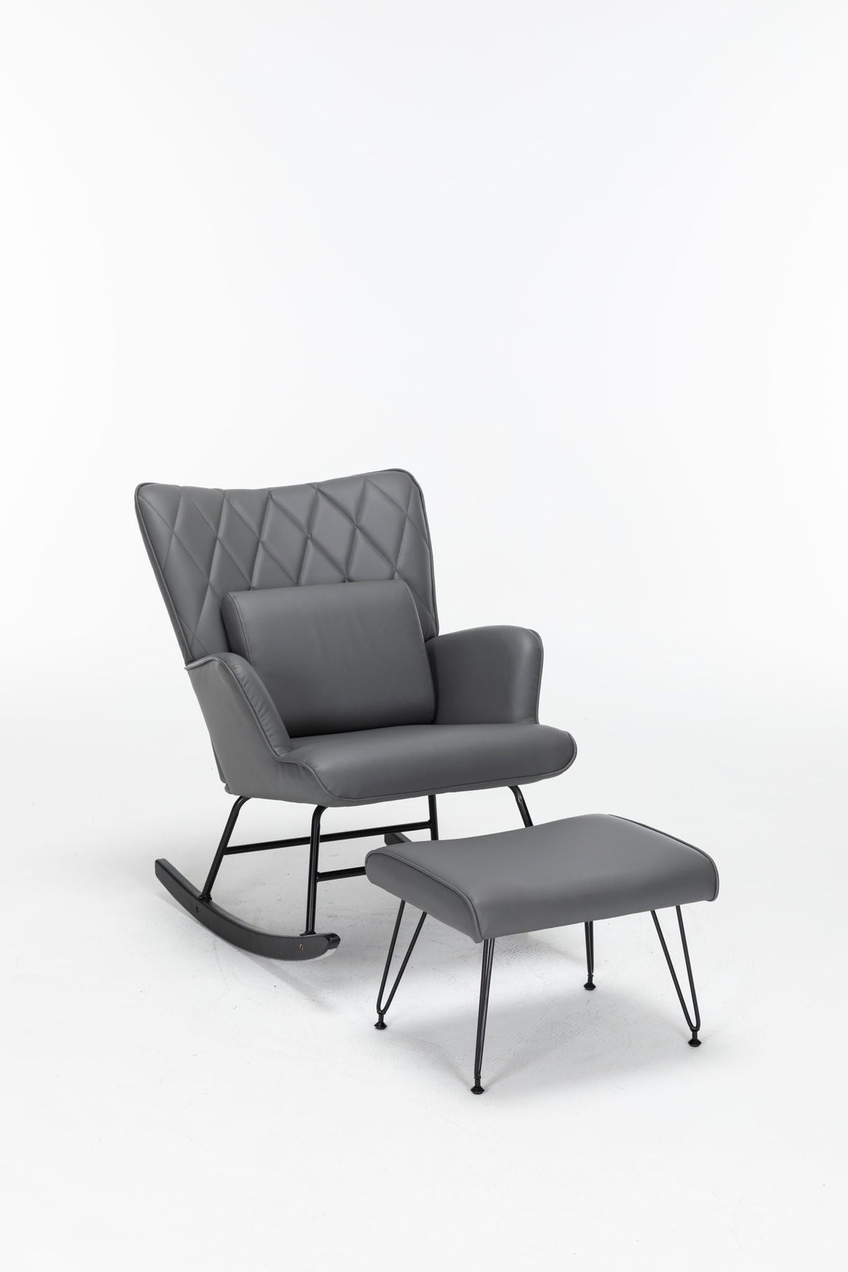 Rocking Accent Chair With Lumbar Pillow And Ottoman, photo 7 of 10