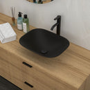 Artistic Tempered Glass Vessel Sink With Faucet And Pop Up Drain - Matte Black by HouseOfZazla